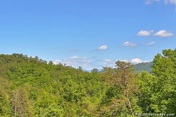 Treetop view at Picture Perfect Hideaway, a 2 bedroom cabin rental located in Pigeon Forge