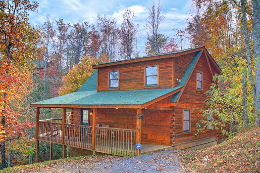 Front door exterior view at Picture Perfect Hideaway, a 2 bedroom cabin rental located in Pigeon Forge