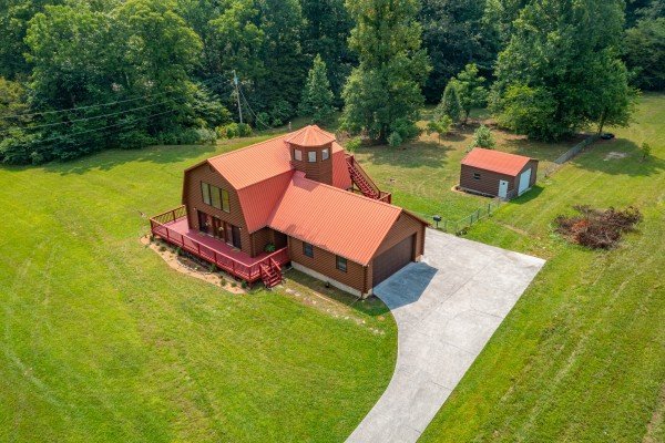 Drone view  at 1 Crazy Cub, a 4 bedroom cabin rental located in Pigeon Forge