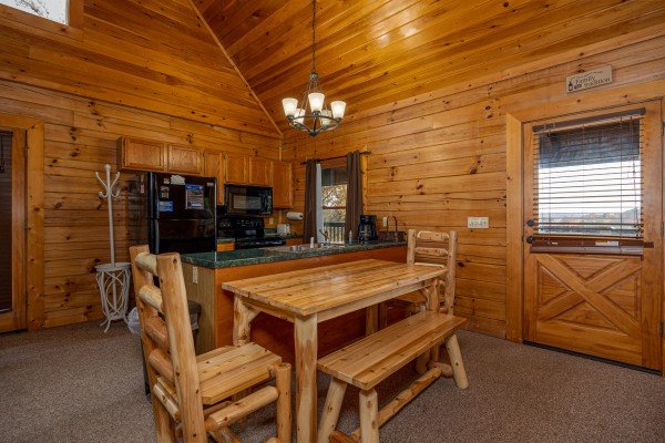 Dining table for 6 at Top of the Way, a 2 bedroom cabin rental located in Pigeon Forge