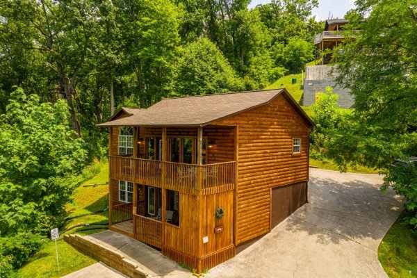 Exterior view of decks at High In The Smokies, a 2 bedroom cabin rental located in Gatlinburg
