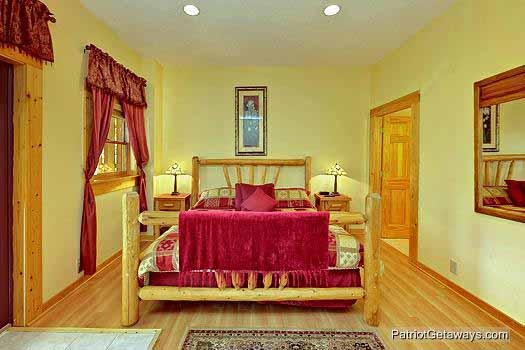 Bedroom with king bed at Tranquil View, a 1 bedroom cabin rental located in Gatlinburg