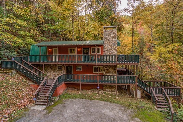 The front exterior view at Without A Paddle, a 3 bedroom cabin rental located in Gatlinburg