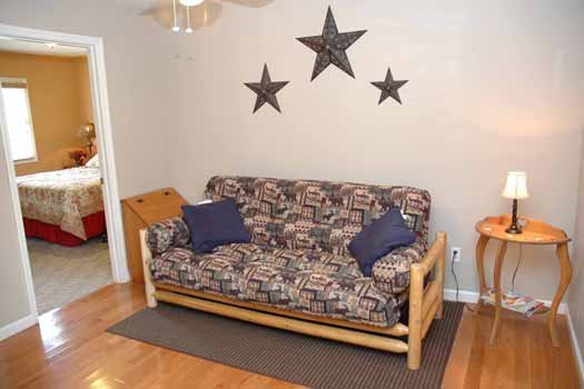 Futon on second floor at Heaven Sent, a 2-bedroom cabin rental located in Pigeon Forge