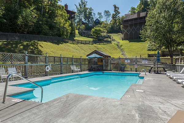 Resort pool access at Eagle's Nest, a 2-bedroom cabin rental located in Sevierville