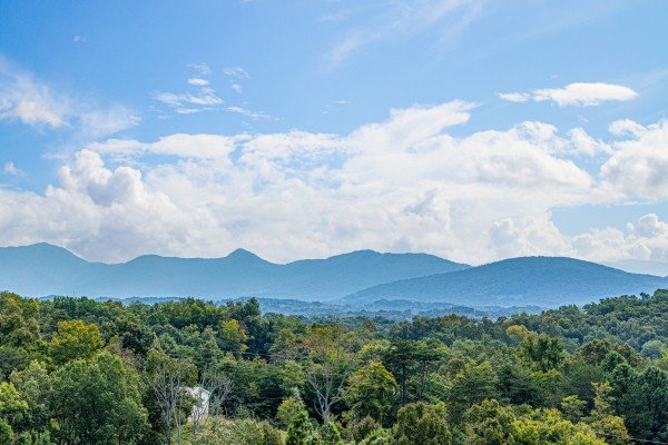 View from deck at Eagle's Nest, a 2-bedroom cabin rental located in Sevierville