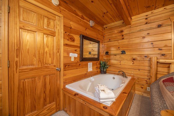 In room jacuzzi at Alpine Tranquility, a 4 bedroom cabin rental located in Pigeon Forge