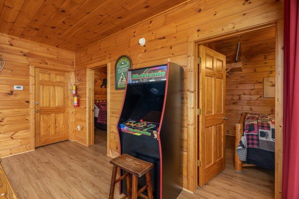 Arcade game at 1 Awesome View, a 3 bedroom cabin rental located in Pigeon Forge