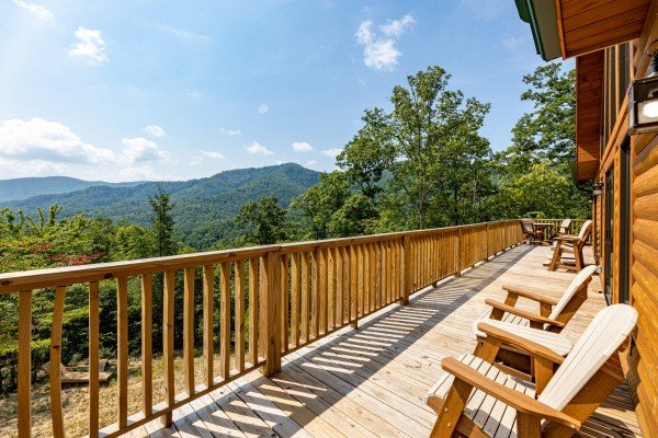 Adirondack chairs at J's Hideaway, a 4 bedroom cabin rental located in Pigeon Forge
