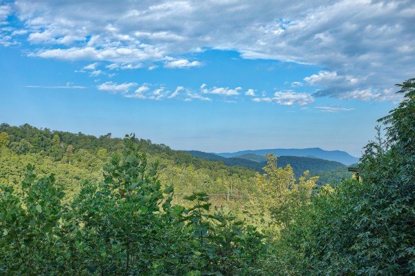 Panoramic mountain view at A View for You, a 1 bedroom cabin rental located in Pigeon Forge