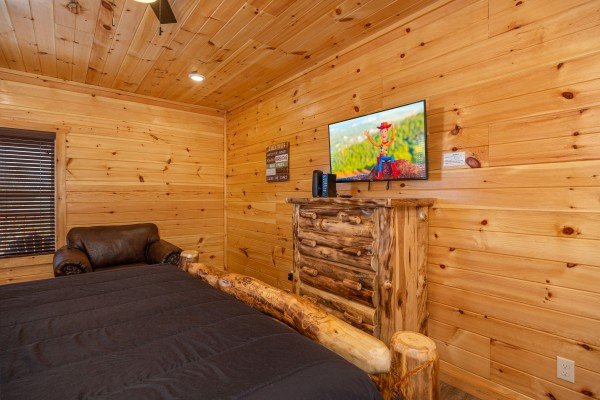 Master bedroom amenities at Mountain Pool & Paradise, a 3 bedroom cabin rental located in Pigeon Forge