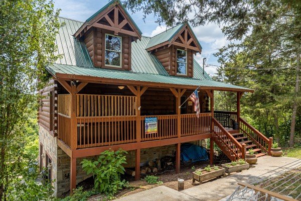 Front exterior at Smokies Serenity, a 2 bedroom cabin rental located in Douglas Lake