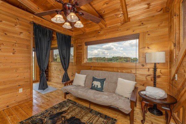 Loft futon at Smokies Serenity, a 2 bedroom cabin rental located in Douglas Lake