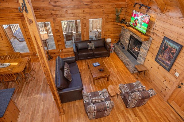 Loft view at The Roost, a 2 bedroom cabin rental located in Pigeon Forge 