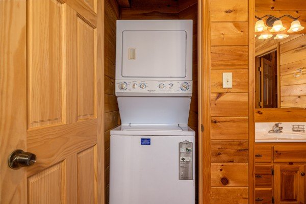 Washer and dryer at The Roost, a 2 bedroom cabin rental located in Pigeon Forge