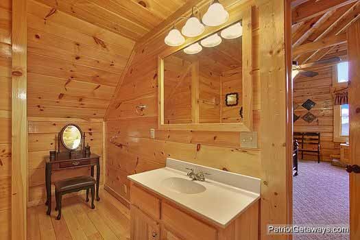 Third floor bathroom at Majestic Mountain View, a 2 bedroom cabin rental located in Pigeon Forge