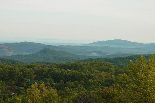 Scenic mountain view from 5 Star View, a 3 bedroom cabin rental located in Gatlinburg