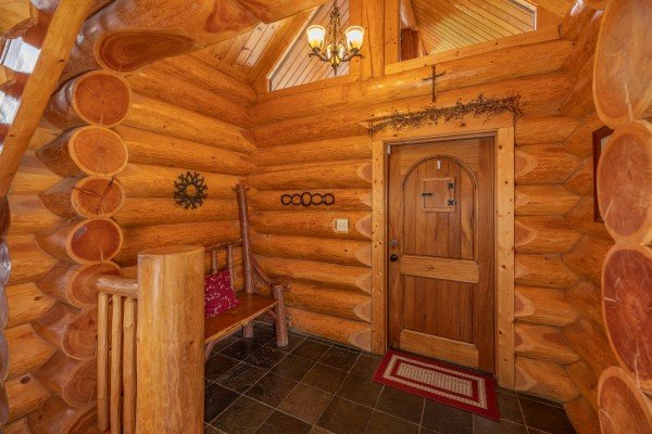 Foyer of the cabin at God's Country, a 4 bedroom cabin rental located in Pigeon Forge