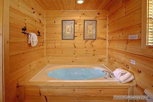 One of five jacuzzi tubs at Alpine Pointe, a 5 bedroom cabin rental located in Gatlinburg