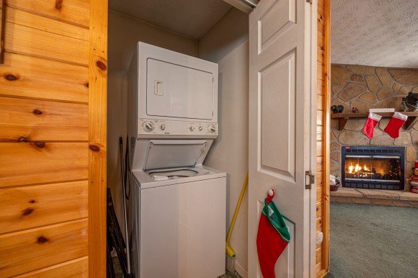 Washer and dryer at A Dream Romance, a 1 bedroom cabin rental located in Gatlinburg
