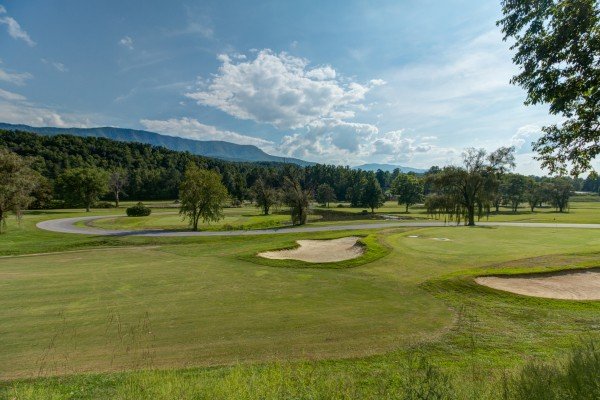 Golf course for guests at Heaven's Hill, a 3 bedroom cabin rental located in Gatlinburg