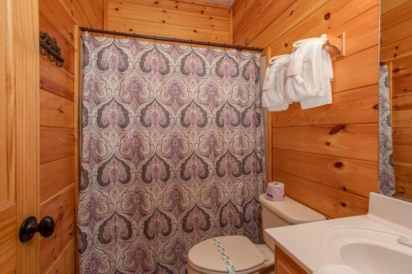 Bathroom at The Cowboy Way, a 4 bedroom cabin rental located in Pigeon Forge