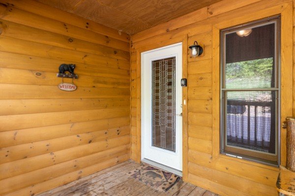 Front door at Cabin Life, a 2 bedroom cabin rental located in Pigeon Forge