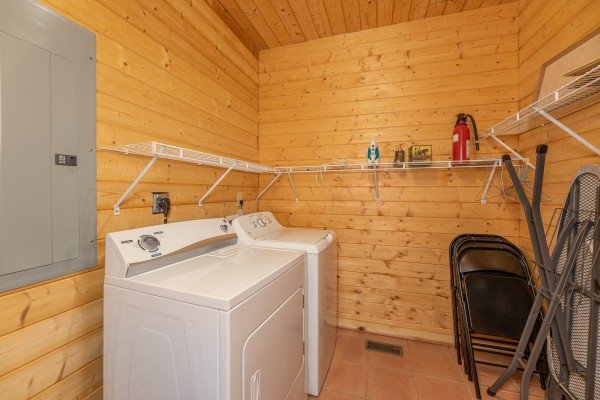 Laundry room at Cabin Life, a 2 bedroom cabin rental located in Pigeon Forge