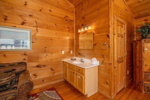 Loft sink at American Dream, a 2 bedroom cabin rental located in Gatlinburg