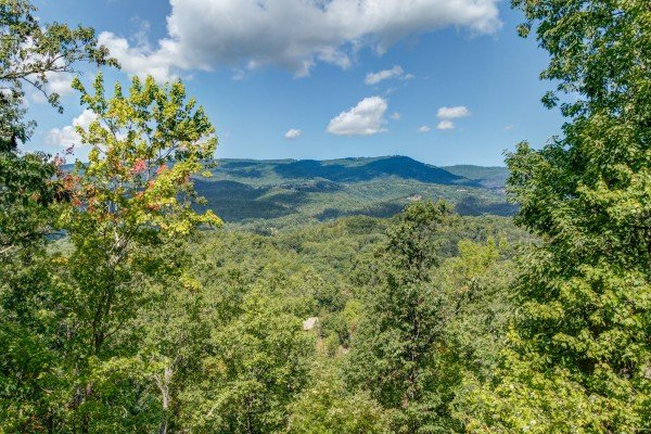Mountain view at Cupid's Crossing, a 1 bedroom cabin rental located in Pigeon Forge