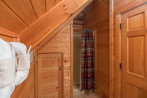 Bathroom with a shower at Bear Mountain, a 2 bedroom cabin rental located in Pigeon Forge