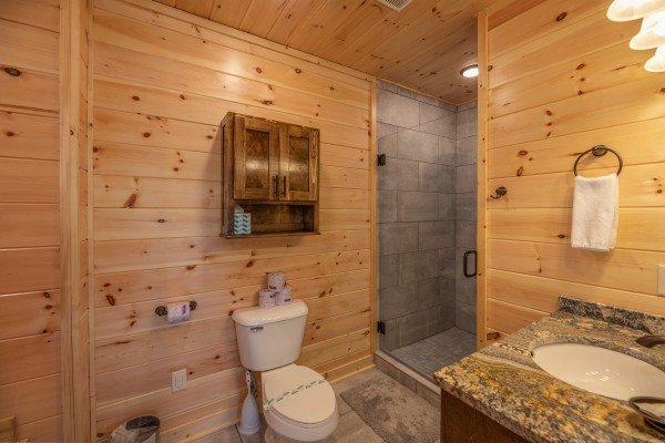 Bathroom at Elk Horn Lodge, a 5 bedroom cabin rental located in Gatlinburg