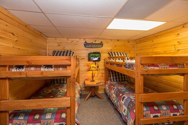 Total for four twin beds in a bunk room at Up the Creek, a 4 bedroom cabin rental located in Gatlinburg