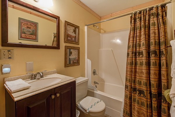 Bathroom with a tub and shower at Up the Creek, a 4 bedroom cabin rental located in Gatlinburg