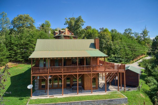 Drone exterior view at Cabin Fever, a 4-bedroom cabin rental located in Pigeon Forge