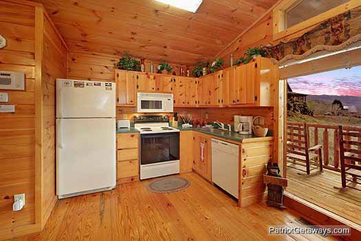 Kitchen area at Paradise View, a 1 bedroom cabin rental located in Pigeon Forge