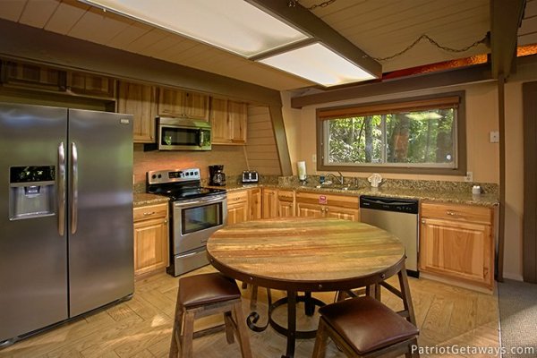 Stainless appliances in the kitchen at at Gatlinburg Lodge, a 6-bedroom cabin rental located in Gatlinburg