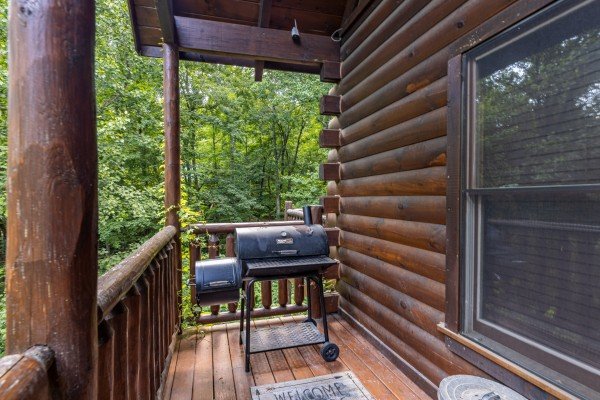 Gas grill at A Bear on the Ridge, a 2 bedroom cabin rental located in Pigeon Forge