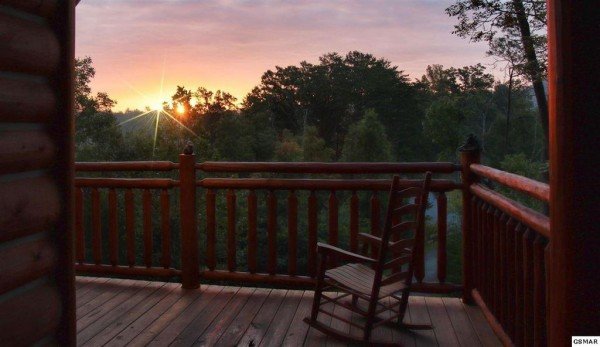 Sunset at Rising Wolf Lodge, a 3 bedroom cabin rental located in Pigeon Forge