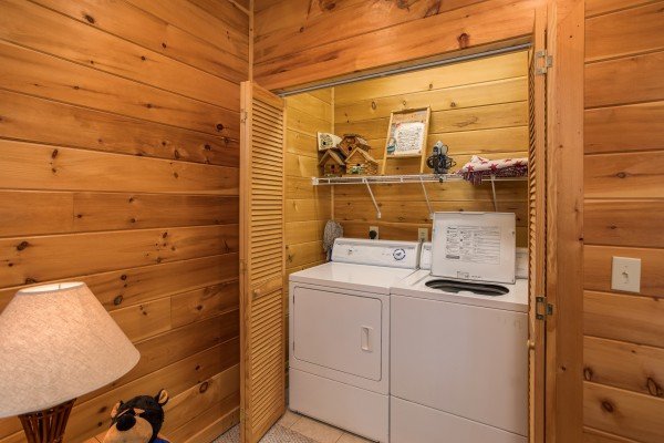Laundry room at Friends in High Places, a 4-bedroom cabin rental located in Pigeon Forge