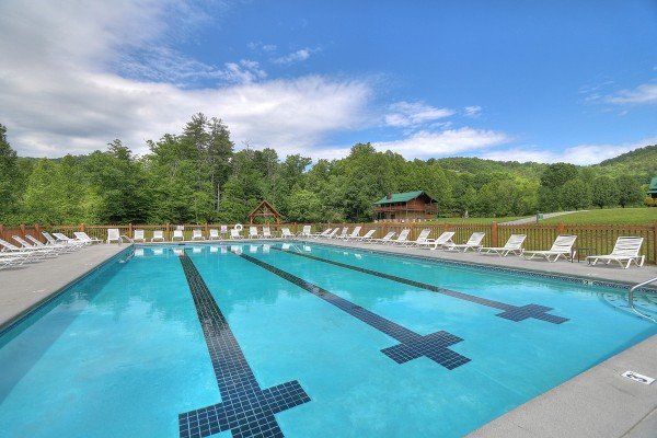 Pool for guest use at Friends in High Places, a 4-bedroom cabin rental located in Pigeon Forge