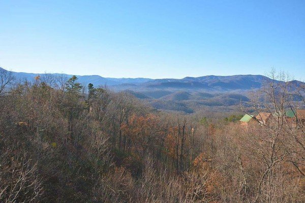 Smoky Mountain views seen from Howlin' in the Smokies, a 2 bedroom cabin rental located in Pigeon Forge