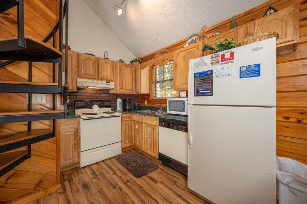 Kitchen at Oakwood, a 1 bedroom cabin rental located in Pigeon Forge
