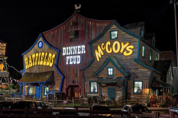 Hatfield & McCoy Dinner Show is near Swept Away in the Smokies, a 1 bedroom cabin rental located in Pigeon Forge