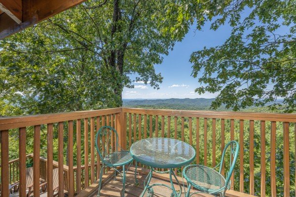 Bistro table at Eagles View Lodge, a 3 bedroom cabin rental located in Gatlinburg