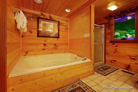 Jacuzzi tub at Eagle's View Lodge, a 3-bedroom cabin rental located in Gatlinburg