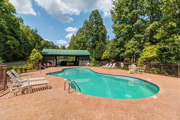 Resort pool access for guests at Wagon Wheel Cabin, a 3 bedroom cabin rental located in Pigeon Forge
