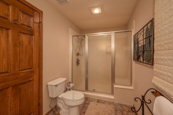 Bathroom with a shower at Lazy Bear Retreat, a 4 bedroom cabin rental located in Pigeon Forge
