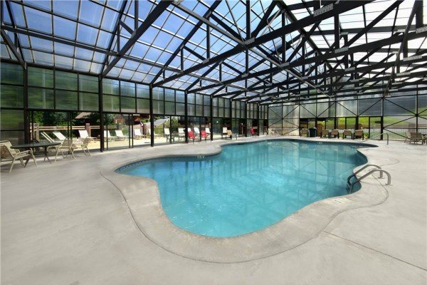 Pool access for guests at The Bear's House, a 4 bedroom cabin rental in Pigeon Forge