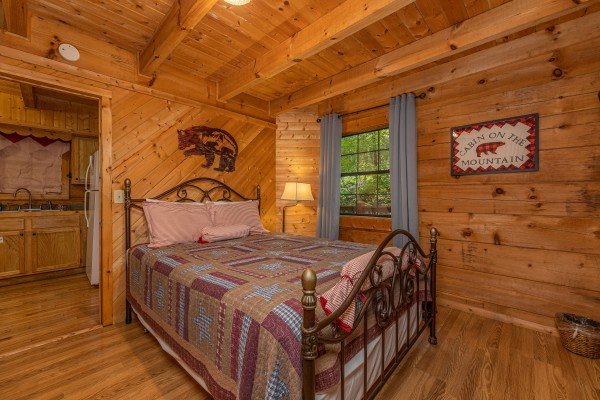 Master bedroom at Cabin on the Mountain, a 2 bedroom cabin rental located in Gatlinburg